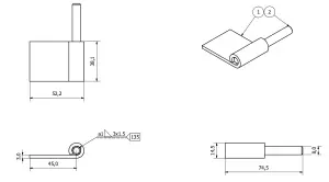 4 Pack Left & Right Lift Off Hinges 50x80mm Heavy Duty Door Hinge Hatch