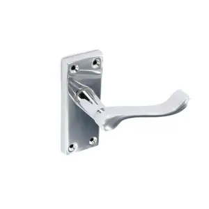 Securit Scroll Chrome Latch Handles (Pack of 2) Silver (105mm)