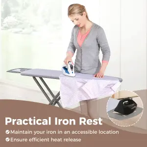 COSTWAY Full Size Ironing Board with Iron Rest Foldable 4-Layer Iron Table