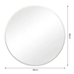 Pandora - Round Wall Mirror - 80x80 cm (Silver)