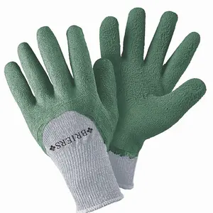 6 Pairs Thermal Extra Grip Gardening Gloves Latex All Purpose Sage Green Medium