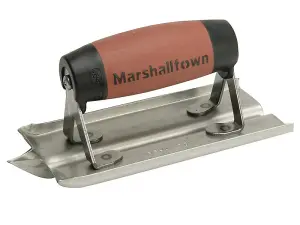 Marshalltown M180D Stainless Steel Groover Trowel with DuraSoft Handle - 6 x 3 Inch