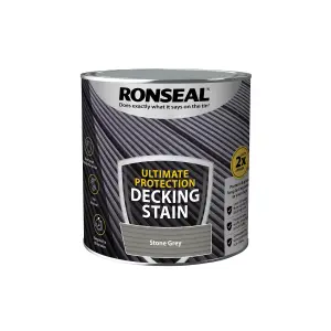 Ronseal Ultimate protection Stone grey Matt Decking Wood stain, 2.5L