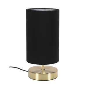 Romica Touch Table Lamps with Fabric Shades Brushed Gold / Black / Yes