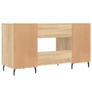 Berkfield Desk Sonoma Oak 140x50x75 cm Engineered Wood