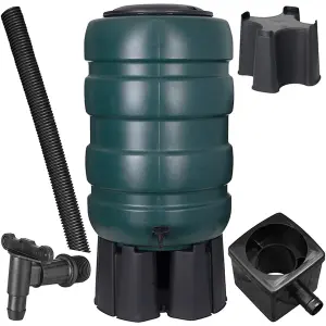 150 Litre Green Outdoor Water Butt Complete With Stand & Kit