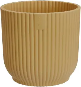 Elho Vibes Fold Round Butter Yellow 14cm Recycled Plastic Plant Pot