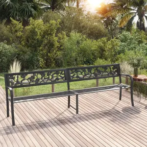 Berkfield Twin Garden Bench 246 cm Black Steel