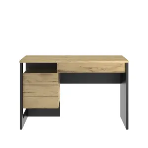 Diagone Oak & Black Finish Desk