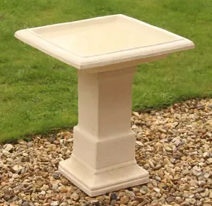 Primrose Hatfield Cast Natural Stone Effect Outdoor Garden Bird Bath 51cm