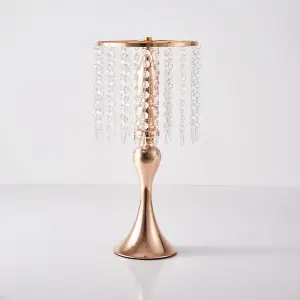 Elegant Golden Metal Wedding Table Centerpiece: Perfect for Candlestick or Flower Vases, Assembly Required