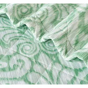 Candon Polyester Bedspread with Pillowcases Green / Double