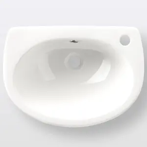 Cooke & Lewis Slimline White Counter-mounted Counter top Basin (W)49cm