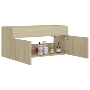 Berkfield Sink Cabinet Sonoma Oak 100x38.5x46 cm Engineered Wood