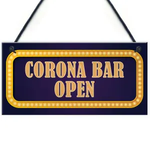 Home Bar Man Cave Pub Sign CORONA BAR OPEN Neon Effect Plaque Gift