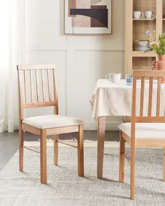 Set of 2 Dining Chairs ORONO Rubberwood Light Wood