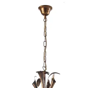 Luminosa Lucrezia 5 Light Multi Arm Pendant Ceiling Light, Bronze