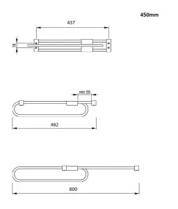 Pull out clothes hanger E50 - 450mm