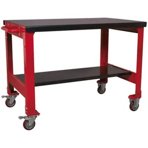 Heavy-Duty 2 Level Mobile Workbench with 300kg Capacity and Locking Castors