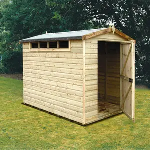 Shire Security Cabin 8x6 ft Apex Wooden Shed with floor & 3 windows - Assembly service included