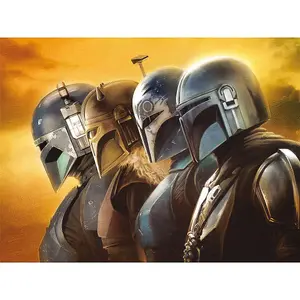 Star Wars: The Mandalorian Creed Framed Canvas Print Yellow/Silver (30cm x 40cm)