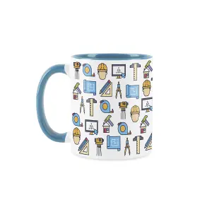 Architect Mug - Humourous Trades Novelty Gift - Tea/Coffee Hot Drinks Light Blue Ceramic Cup Present for Construction Architects