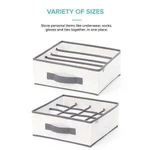 LIVIVO Set of 2 Canvas Fabric Storage Box Organiser - Suitable for Dressers, Drawers Collapsible Closet & Wardrobe