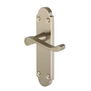 Colours Beja Satin Nickel effect Steel Scroll Latch Door handle (L)96mm