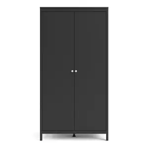 Madrid Wardrobe with 2 doors in Matt Black