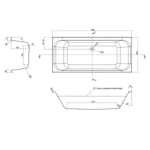 Sydney White Super-Strong Acrylic Double Ended Straight Bath (L)1700mm (W)800mm