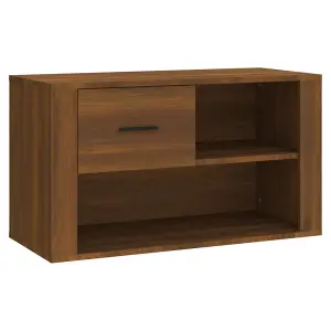 Berkfield Shoe Cabinet Brown Oak 80x35x45 cm Engineered Wood