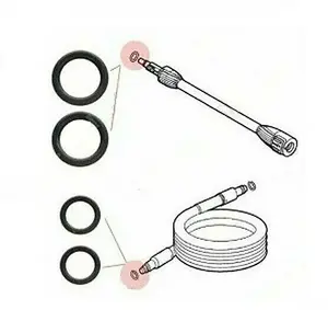 BOSCH AQT 6-Pce Rubber Seal/Washer Kit (To Fit: Bosch AQT Pressure Washer Models Listed Below)