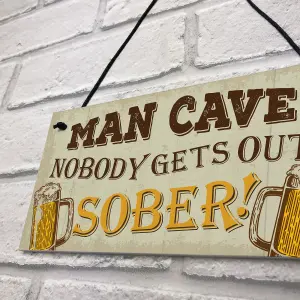 Red Ocean Man Cave Sign Garden Shed Bar Pub Hanging Plaque Friendship Gift For Dad