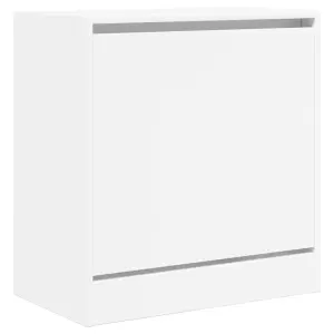 Berkfield Shoe Cabinet White 60x34x63.5 cm Engineered Wood