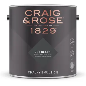 Craig & Rose 1829 Jet Black Chalky Emulsion paint, 2.5L