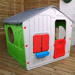 1.15m Kids Indoor Outdoor Plastic Wendy House Galilee Village Playhouse