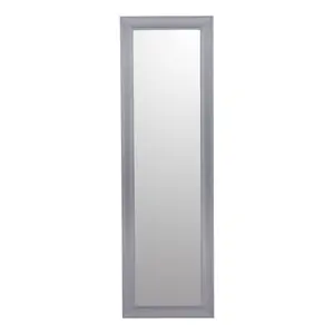 Grey Rectangular Wall-mounted Framed mirror, (H)131cm (W)41cm