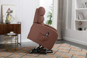 Grace Electric Fabric Single Motor Rise Recliner Lift Mobility Tilt Chair (Brown)