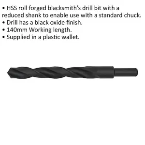 High-Quality 18.5mm HSS Blacksmith Drill Bit with Reduced Shank