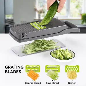 15 in 1 Mandolin Slicer And Chopper - Multifunctional Vegetable Chopper - Stainless Steel Blades And Food-Grade Material