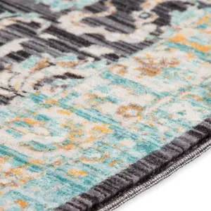 Blue Boho Vintage Floral Rug - Kansas