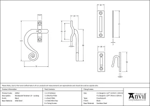 From The Anvil Black Locking Monkeytail Fastener - LH