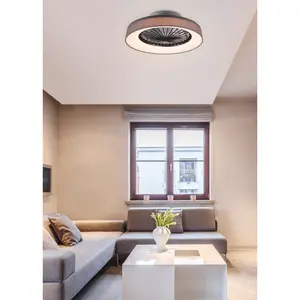 Abbie-Lea 7 - Blade LED Ceiling Fan with Remote Control and Light Kit Included Grey