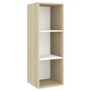 Berkfield Wall-mounted TV Cabinet Sonoma Oak and White 37x37x107 cm Engineered Wood