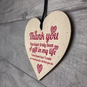 Red Ocean Thank You Gift Colleague Teacher Mentor Nursery Nurse Friendship Wooden Hanging Heart Plaque Gift