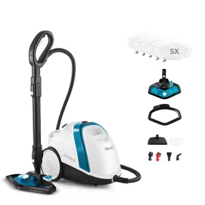 Polti Vaporetto Smart 100B Plus Steam Cleaner, Unlimited Autonomy, High Pressure Boiler 4 Bar, Extra Cloths