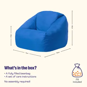 Veeva Kids Classic Bean Bag Chair Blue Childrens Bean Bags