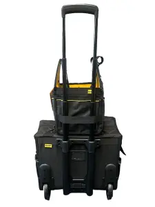 Dewalt Pro Rolling Wheeled Tool Bag Case Soft Storage Stackable + 11" Tote Bag