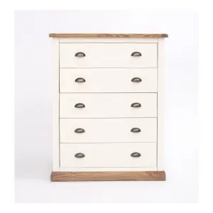 Tropea 5 Drawer Chest of Drawers Brass Cup Handle