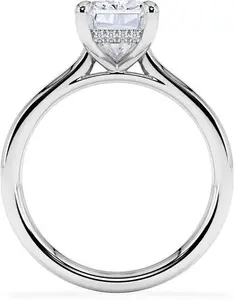 Amora Radiant 3.00Ct Hidden Halo Lab Diamond Engagement Ring G/Vs1 Set In Platinum